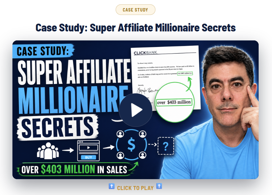 Commission Cycle Review case study: Super Affiliate Millionaire Secrets with Mark Ling